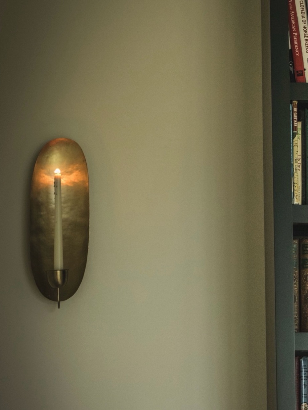 Brass Oval Wall Sconce Taper Candle Holder